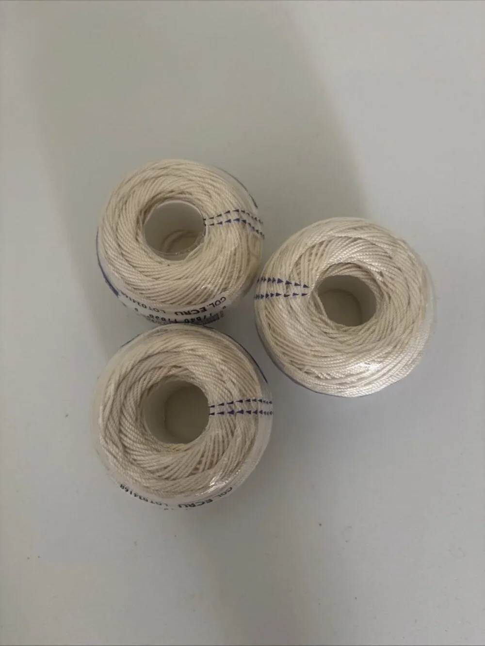3x DMC Cebelia 3 cord Crochet Thread Color ECRU Size 5, 142 yds